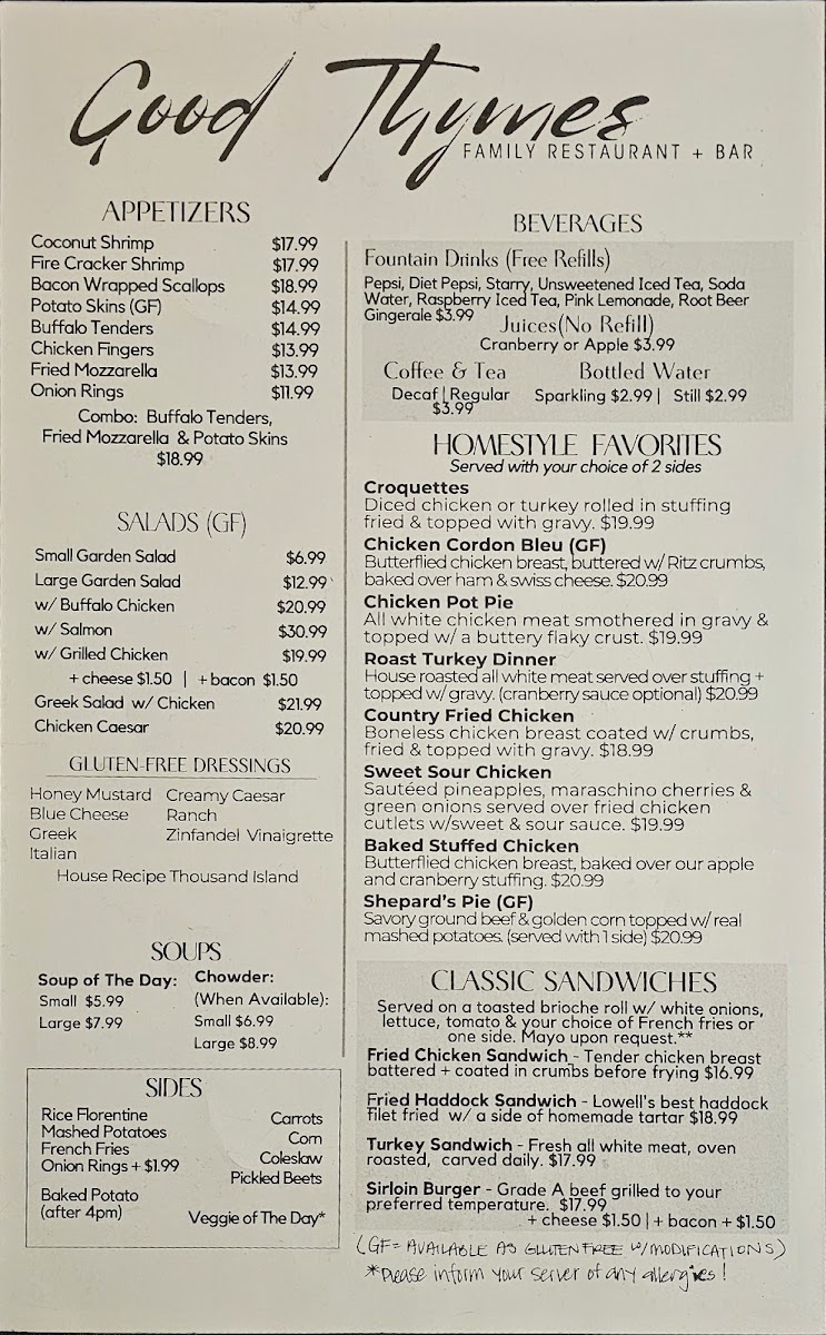 Menu Good Thymes Family Restaurant-2