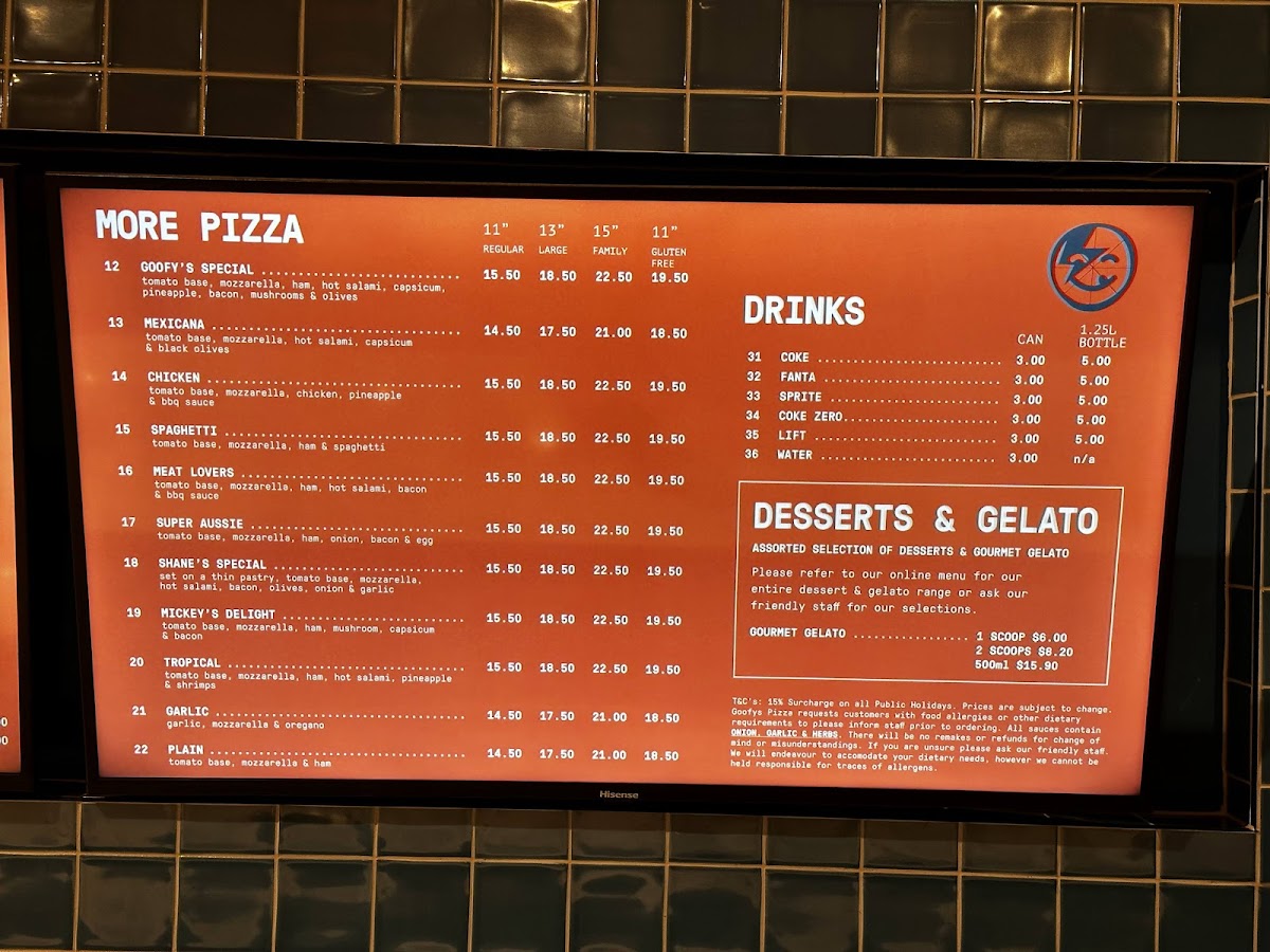 Menu Goofy's Pizza House-3