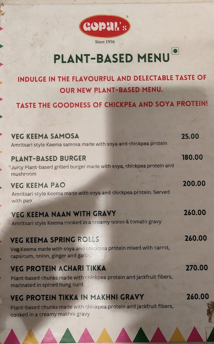 Menu Gopal Sweets Chandigarh-1