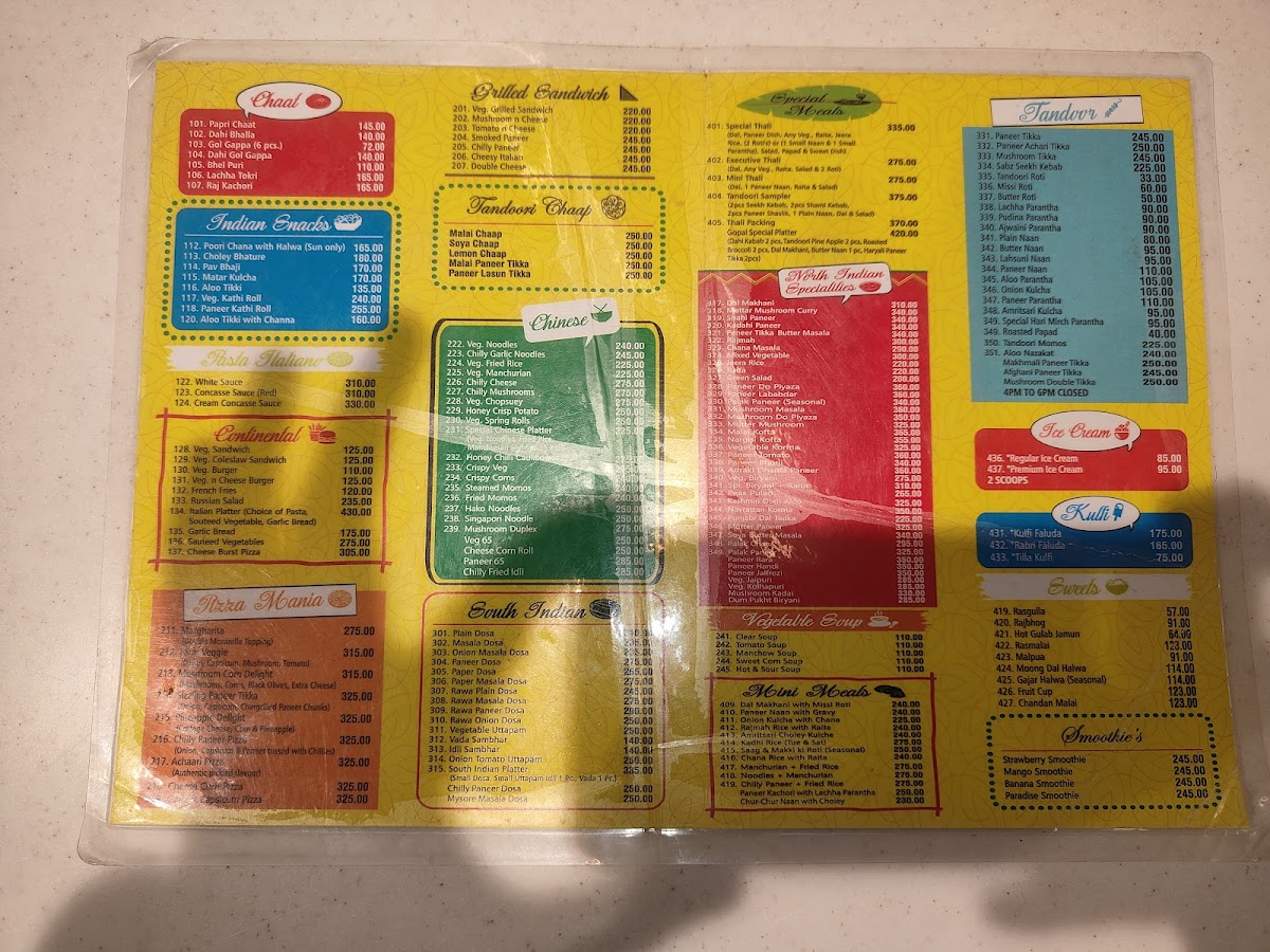 Menu Gopal Sweets Chandigarh-4