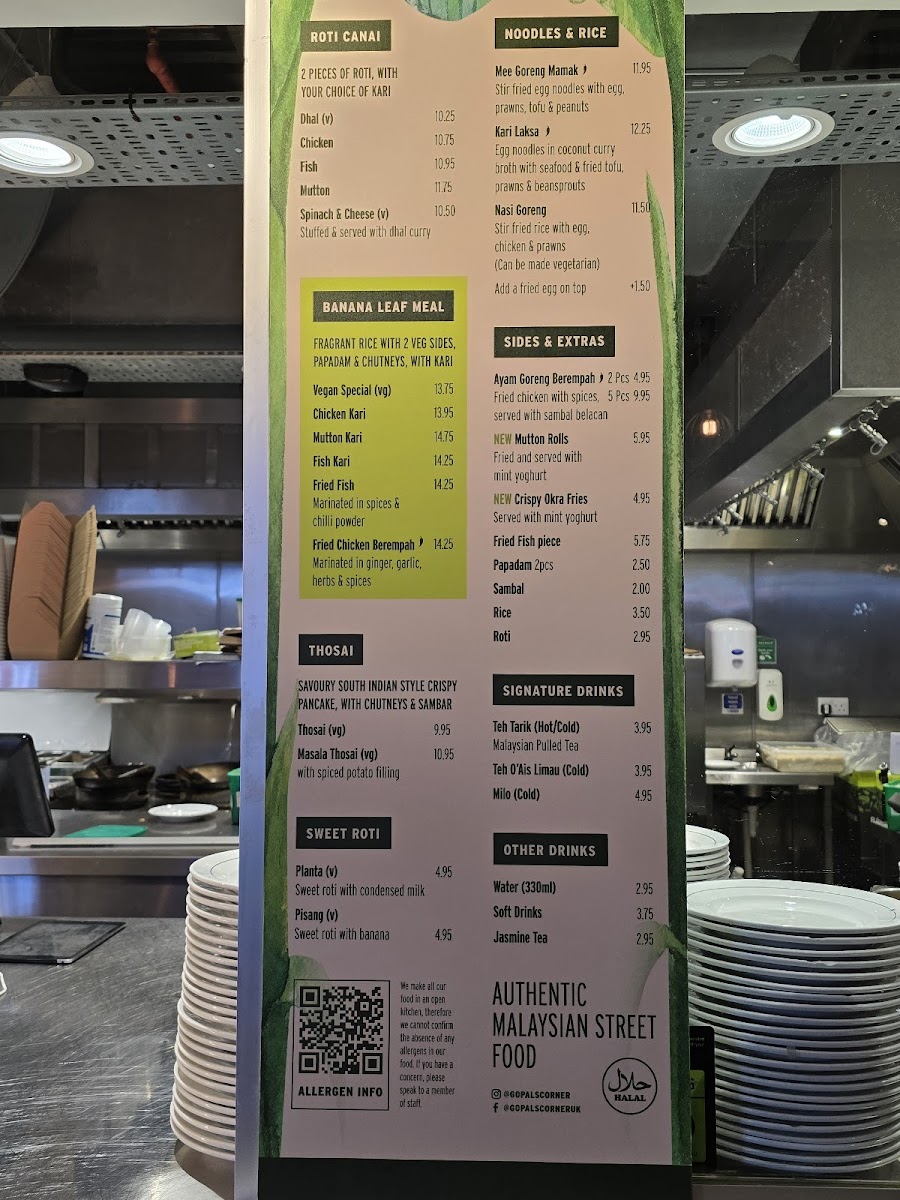 Menu Gopal's Corner Oxford Street-1