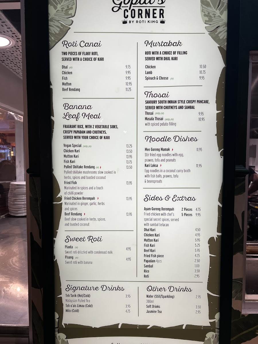 Menu Gopal's Corner Oxford Street-10