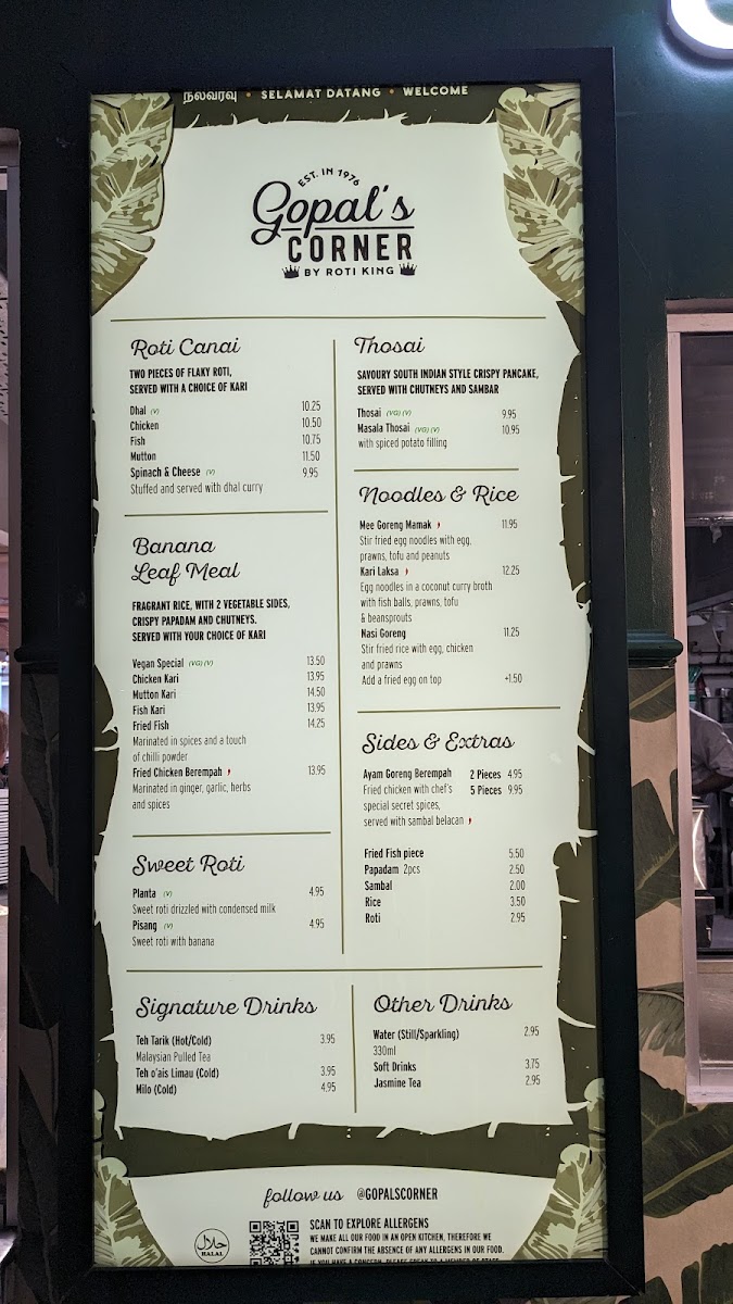 Menu Gopal's Corner Oxford Street-6