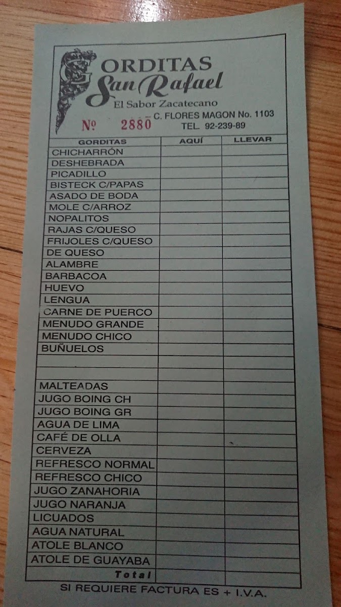 Menu Gorditas San Rafael-10