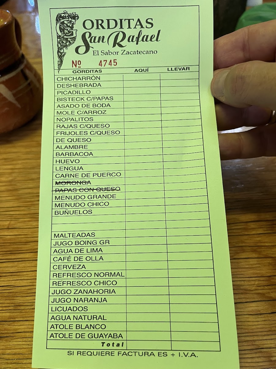 Menu Gorditas San Rafael-7