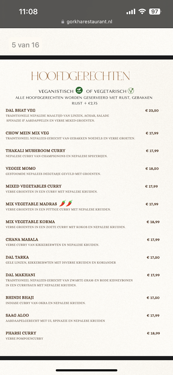 Menu Gorkha Nepalees & Indiaas Hilversum-1