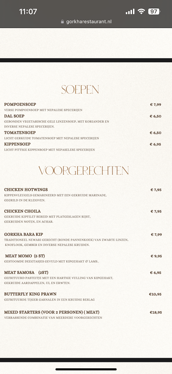 Menu Gorkha Nepalees & Indiaas Hilversum-2