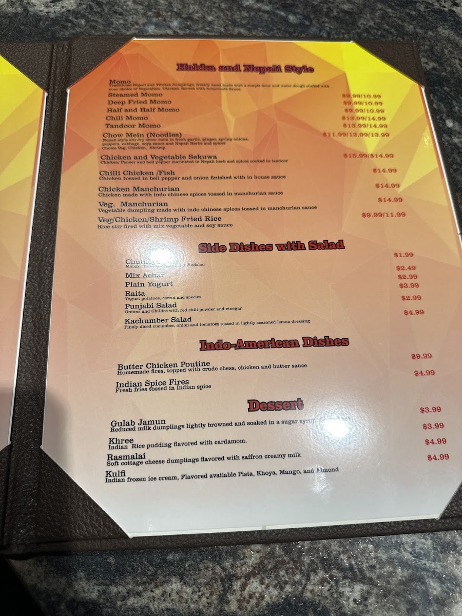 Menu Gorkha Spice - Indian & Nepalese Cuisine-1