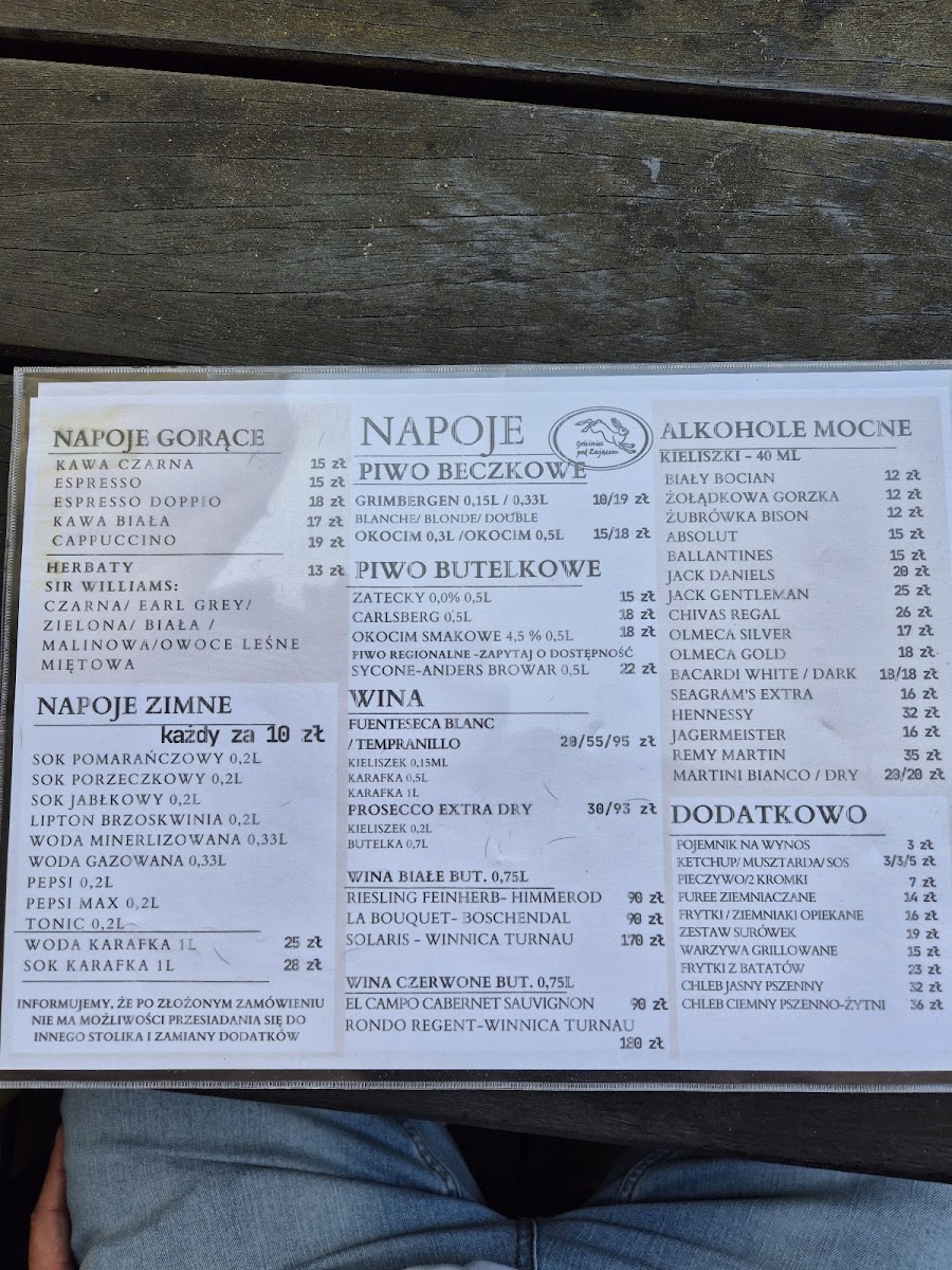 Menu Gosciniec Pod Zajacem-1