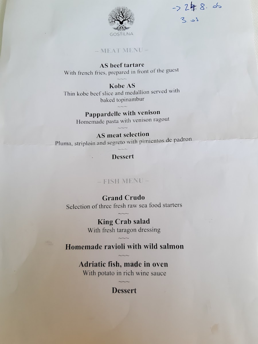 Menu Gostilna As-6