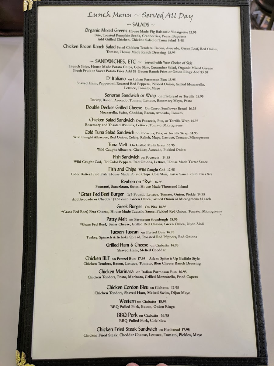 Menu Gourmet Girls Gluten Free Bakery/bistro-2