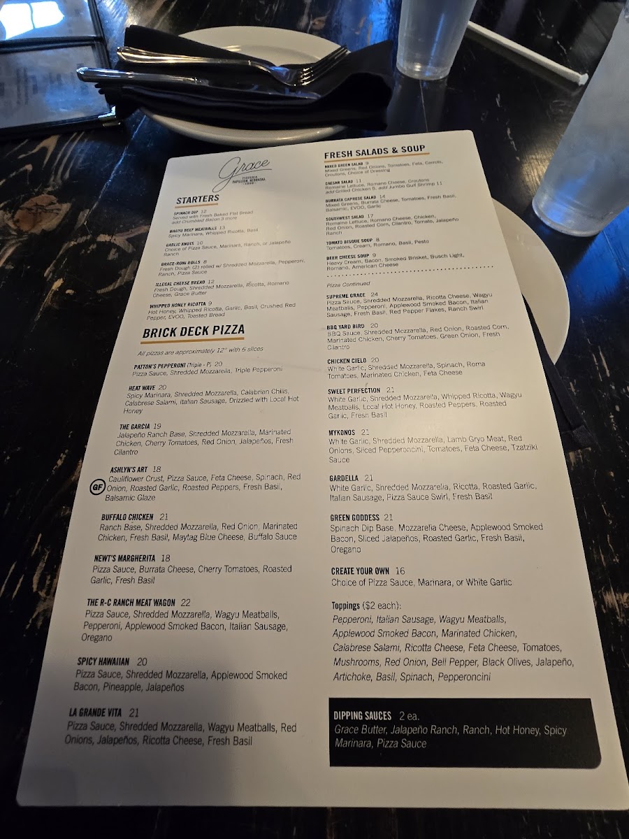 Menu Grace Pizza And Shakes Papillion-3