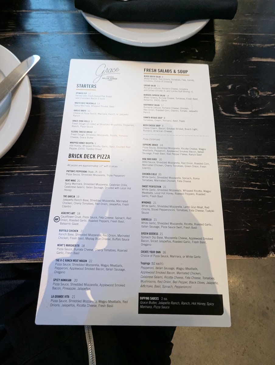 Menu Grace Pizza And Shakes Papillion-6