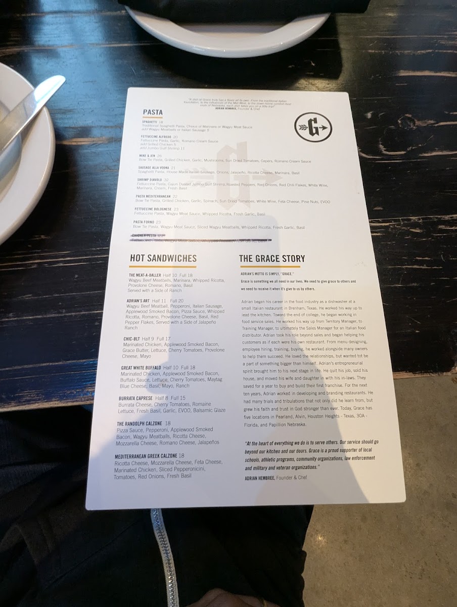 Menu Grace Pizza And Shakes Papillion-8