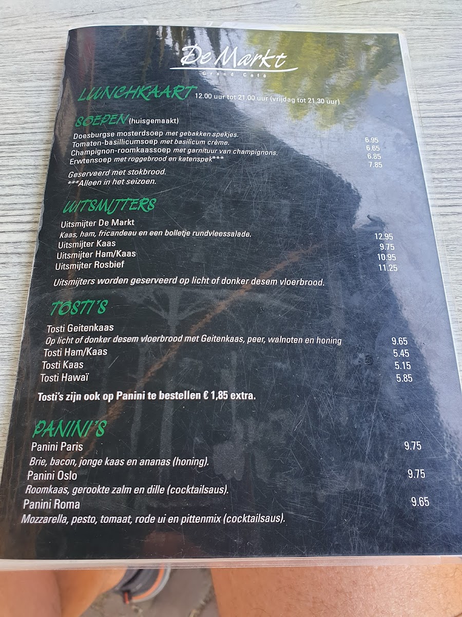 Menu Grand Café 'de Markt'-1