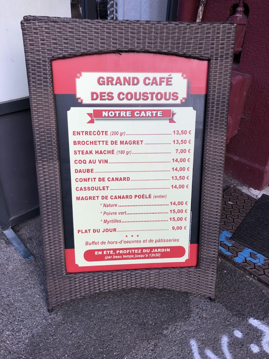 Menu Grand Café Des Coustous-1