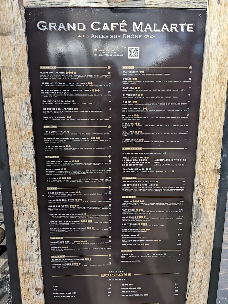 Menu Grand Café Malarte - Restaurant Arles-7