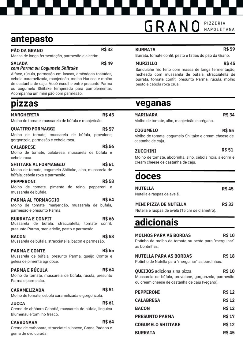 Menu Grano Pizzeria Napoletana-1