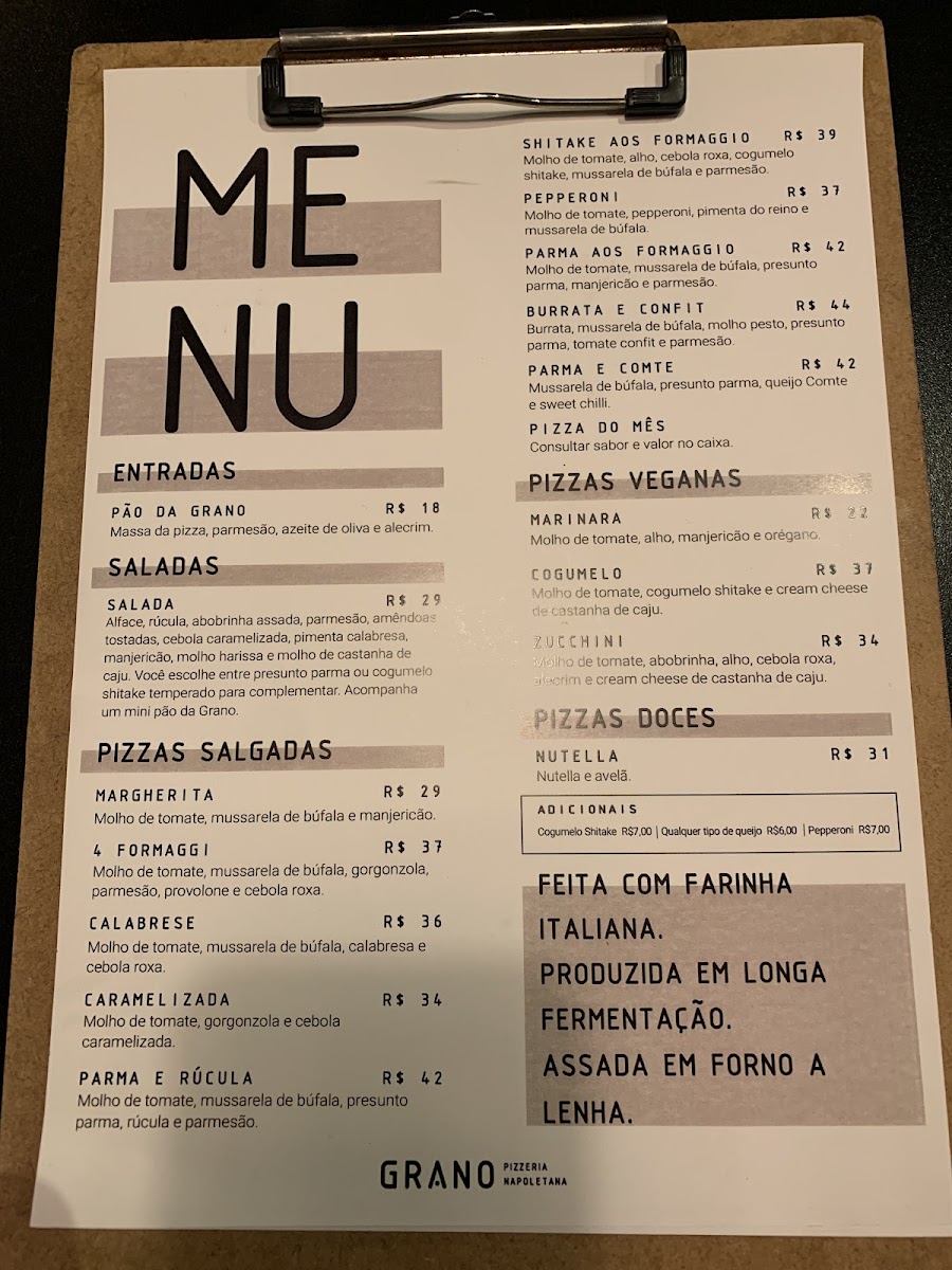 Menu Grano Pizzeria Napoletana-2