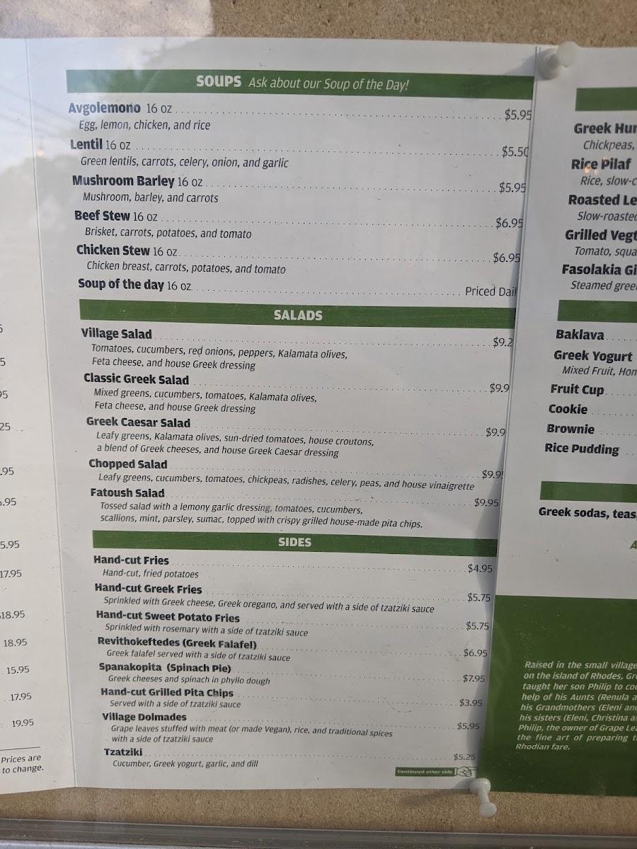 Menu Grape Leaf Mediterranean Grille-3
