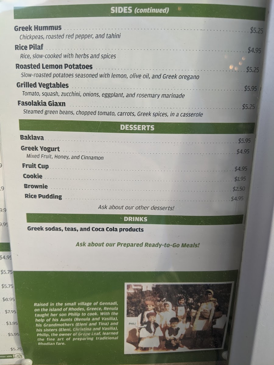 Menu Grape Leaf Mediterranean Grille-4