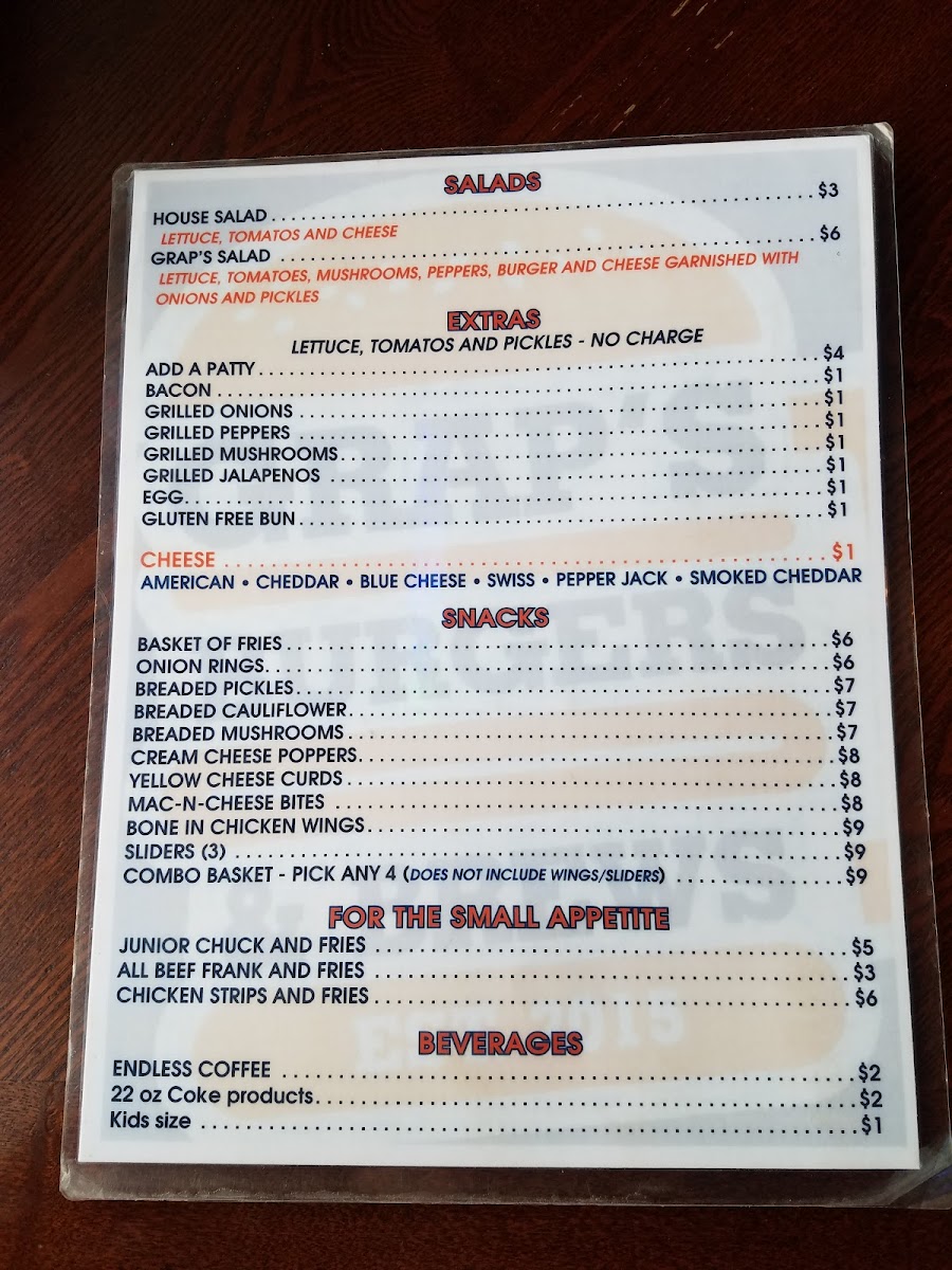 Menu Grap's Burgers & Brews-10