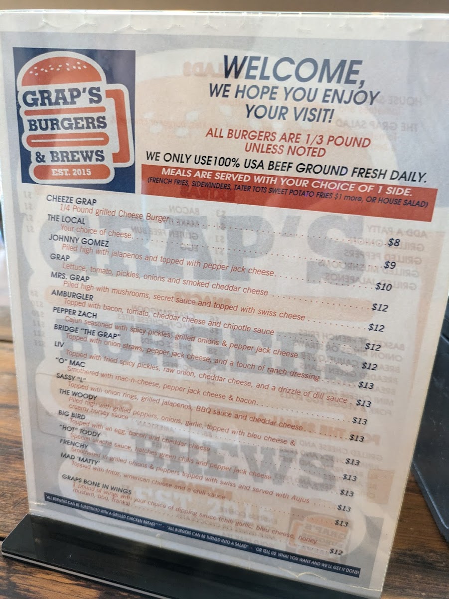 Menu Grap's Burgers & Brews-5