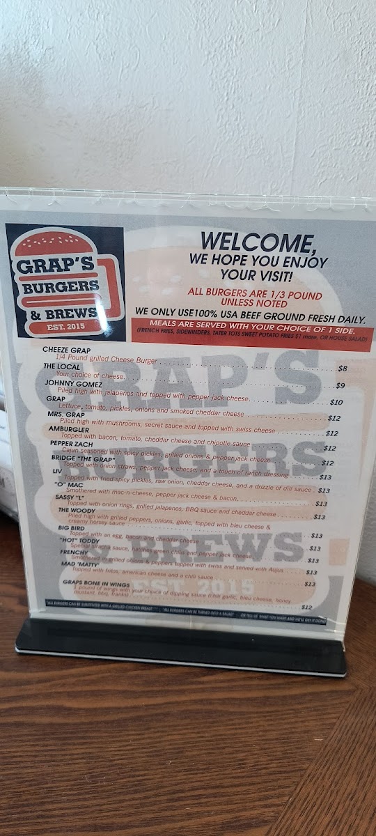 Menu Grap's Burgers & Brews-6