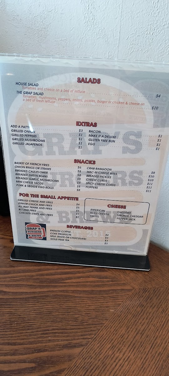 Menu Grap's Burgers & Brews-7