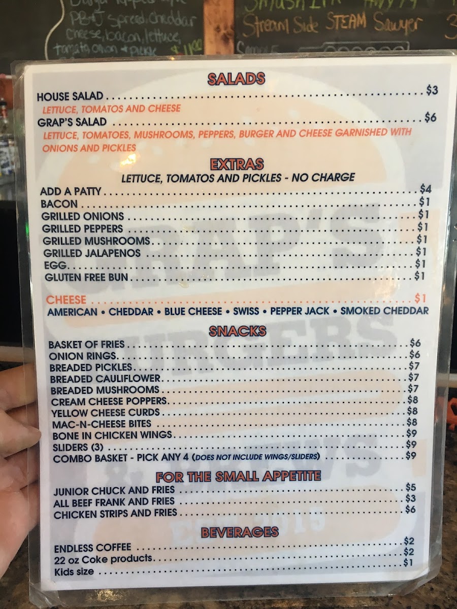 Menu Grap's Burgers & Brews-9