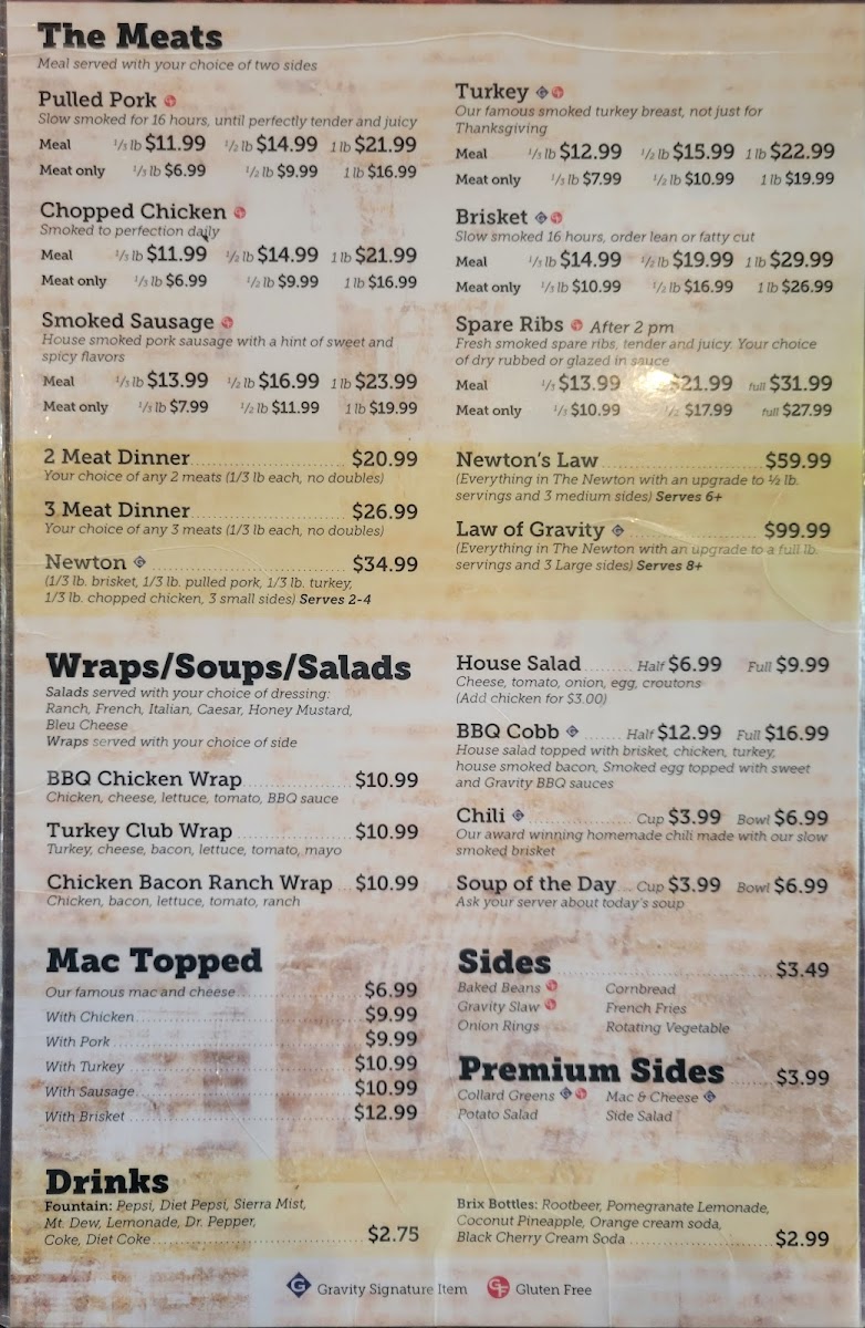 Menu Gravity Smokehouse Brew & Que-7