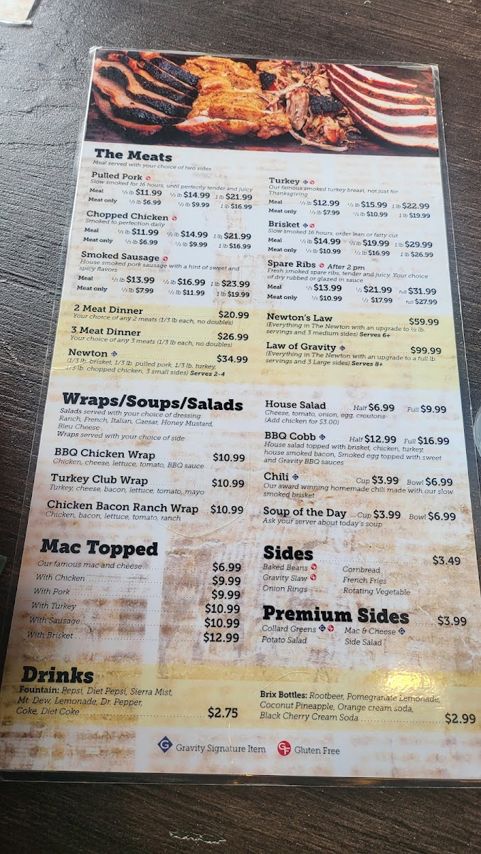 Menu Gravity Smokehouse Brew & Que-8