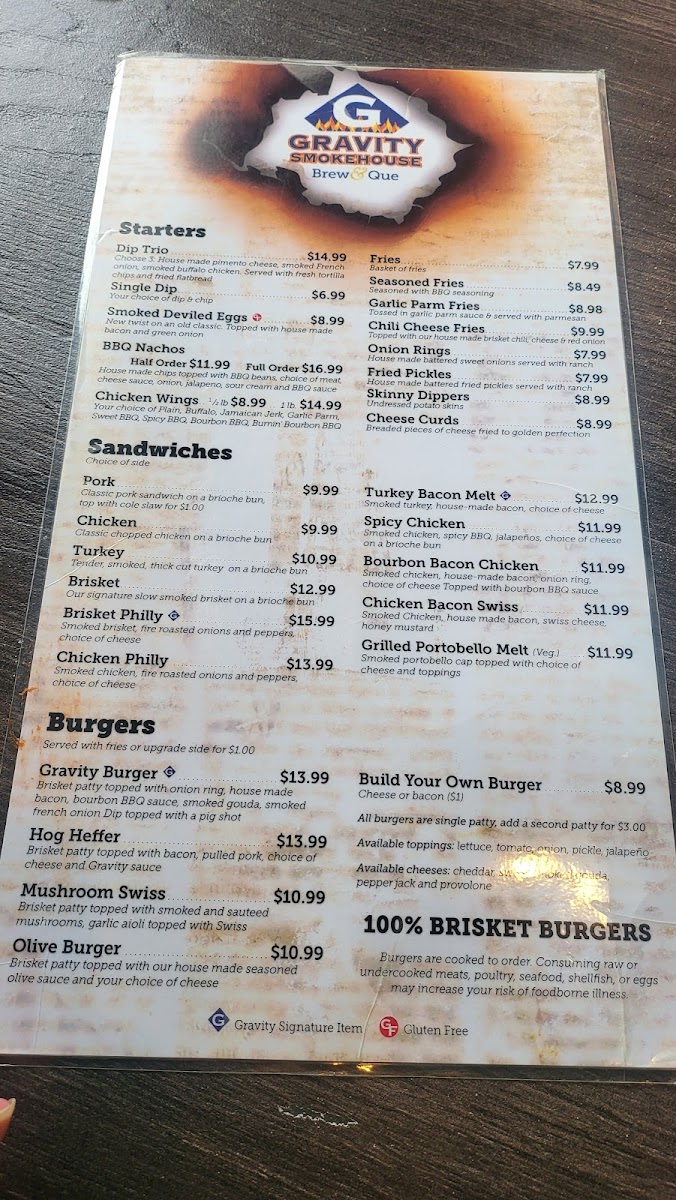 Menu Gravity Smokehouse Brew & Que-9