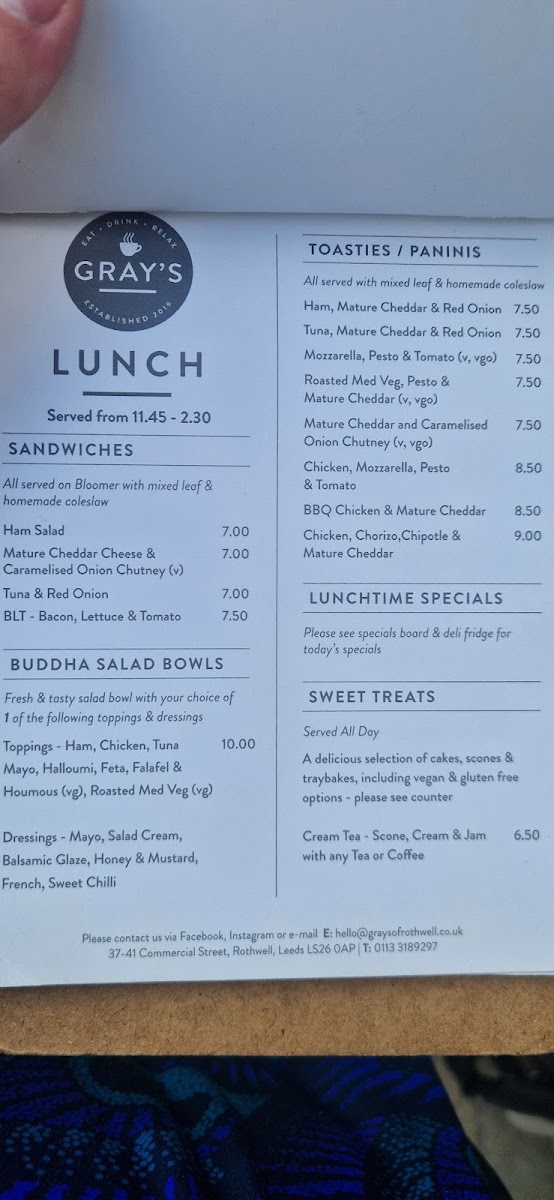 Menu Gray's-9