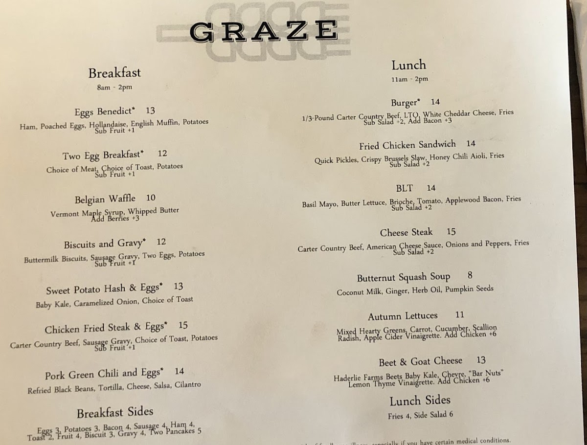 Menu Graze-7