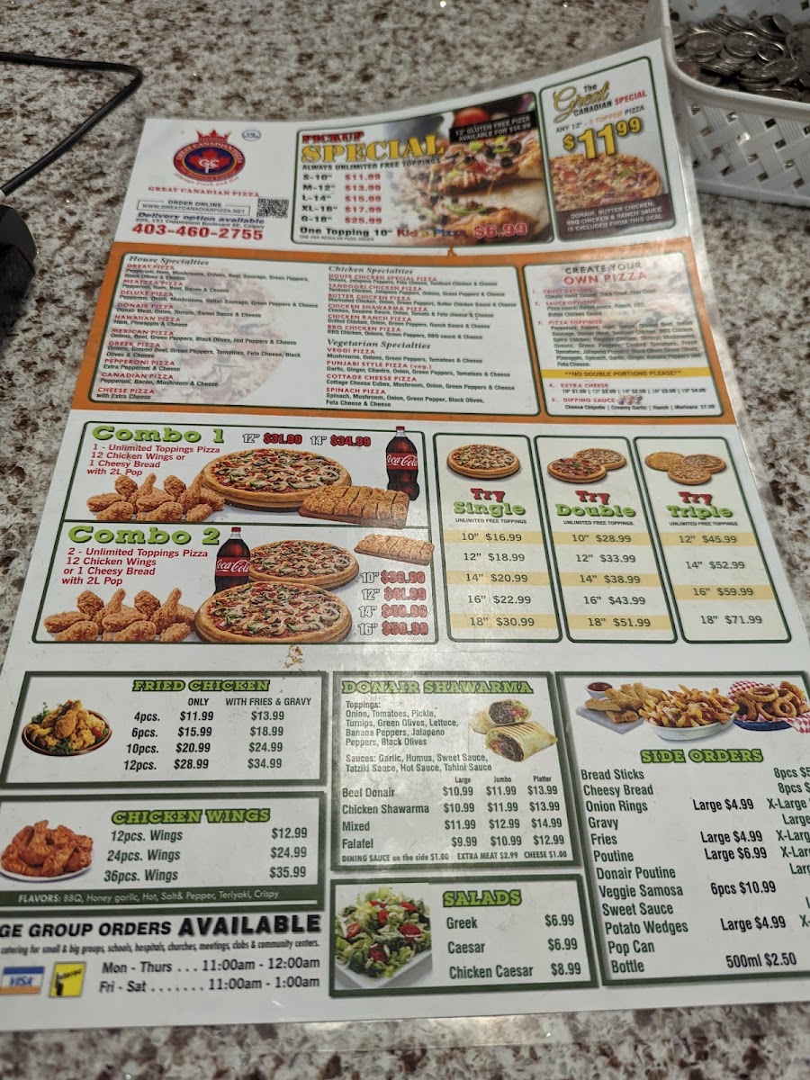 Menu Great Canadian Pizza & Donair-10