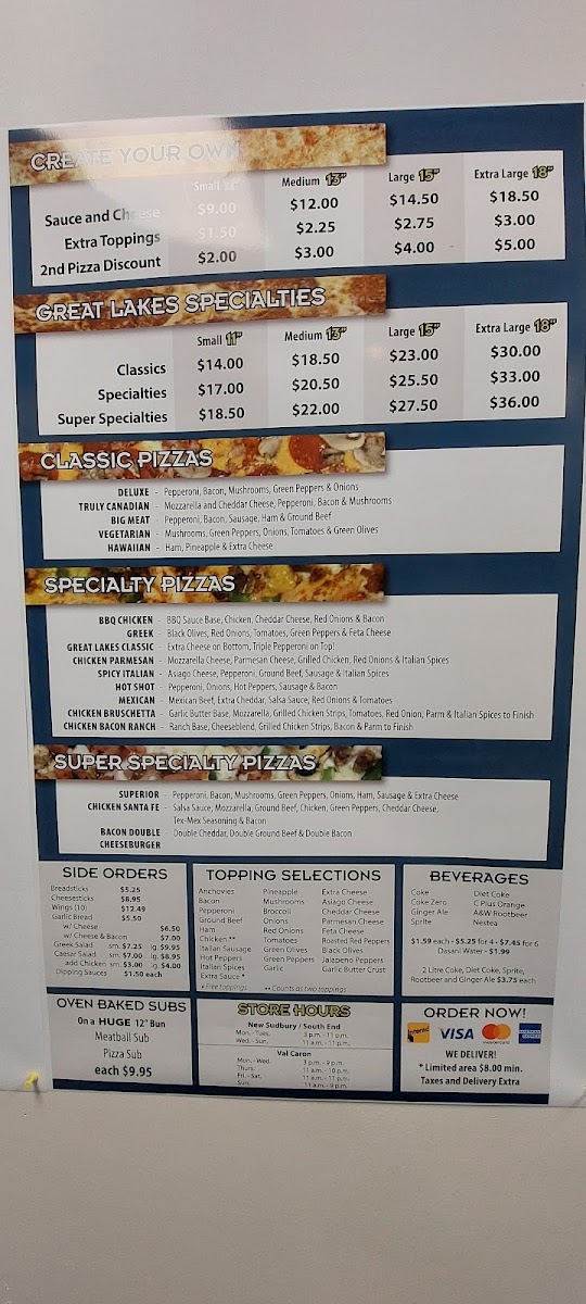 Menu Great Lakes Pizza Co-2