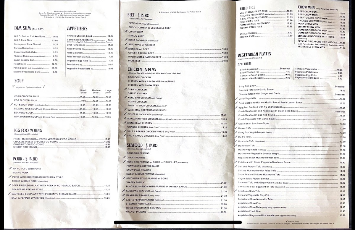 Menu Great Wall Szechuan And Mandarin Cuisine-2