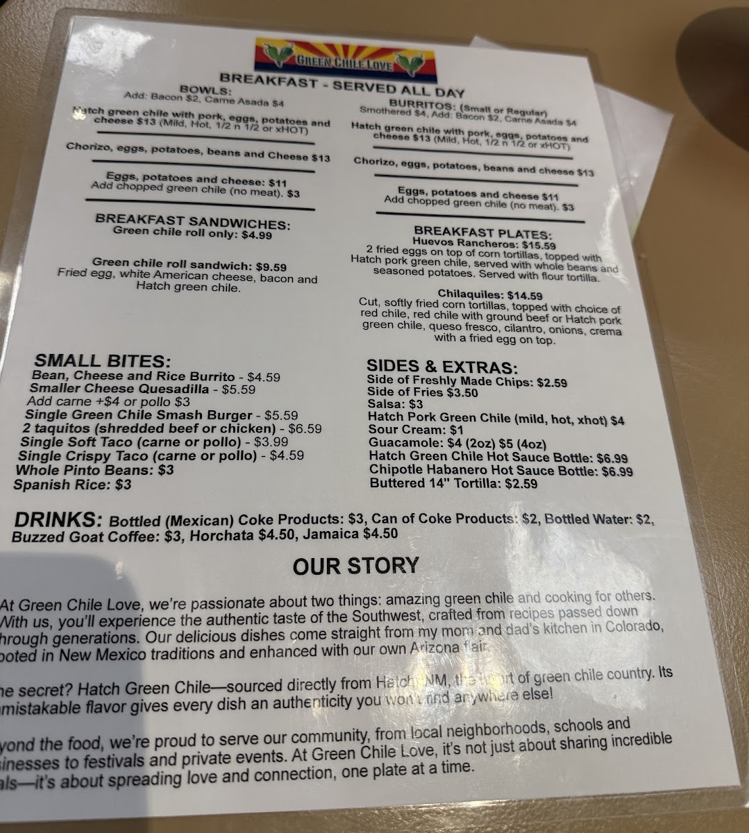 Menu Green Chile Love-1
