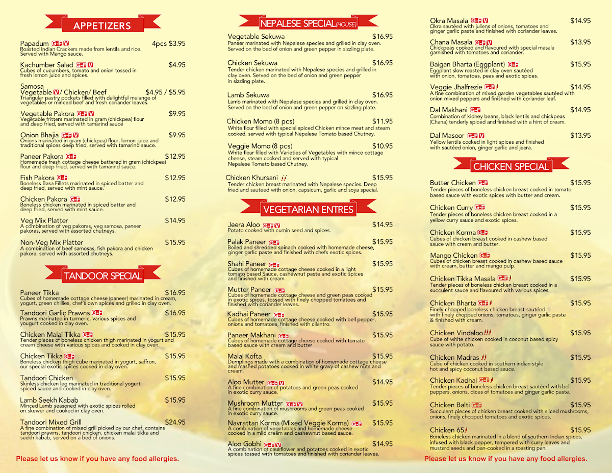 Menu Green Chili - Indian Cuisine Calgary-1