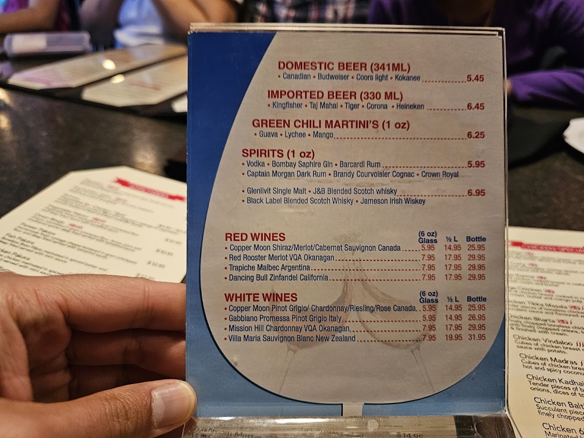 Menu Green Chili - Indian Cuisine Calgary-8