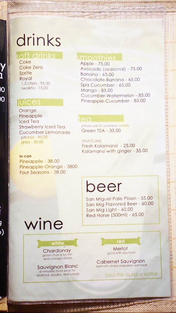 Menu Green Dining Garden Cafe-2
