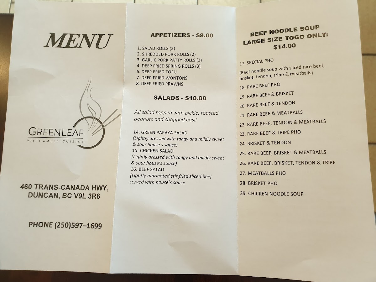 Menu Green Leaf Bistro-10