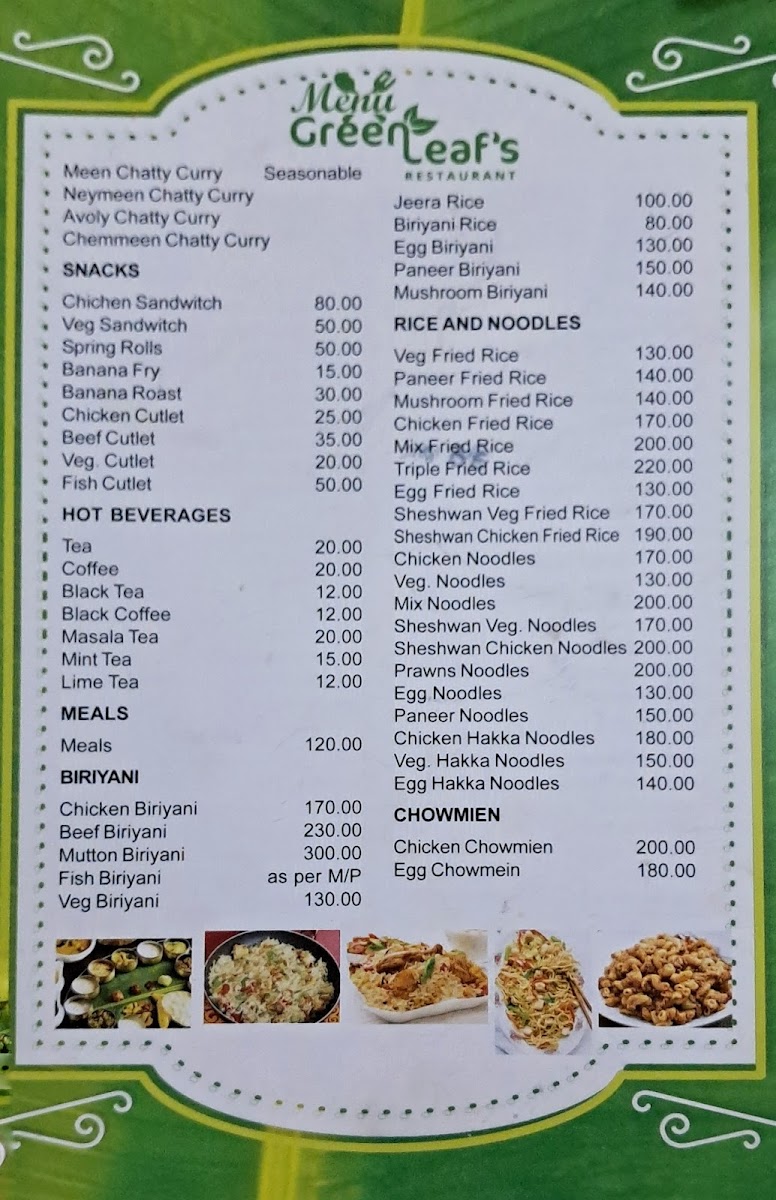 Menu Green Leaf's Restaurant-5