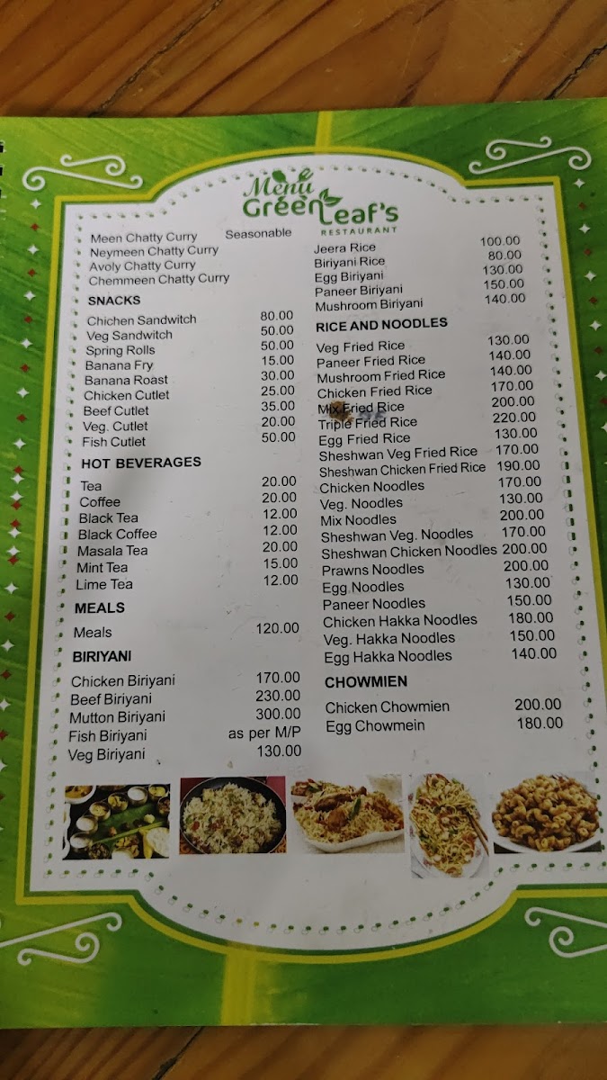 Menu Green Leaf's Restaurant-8
