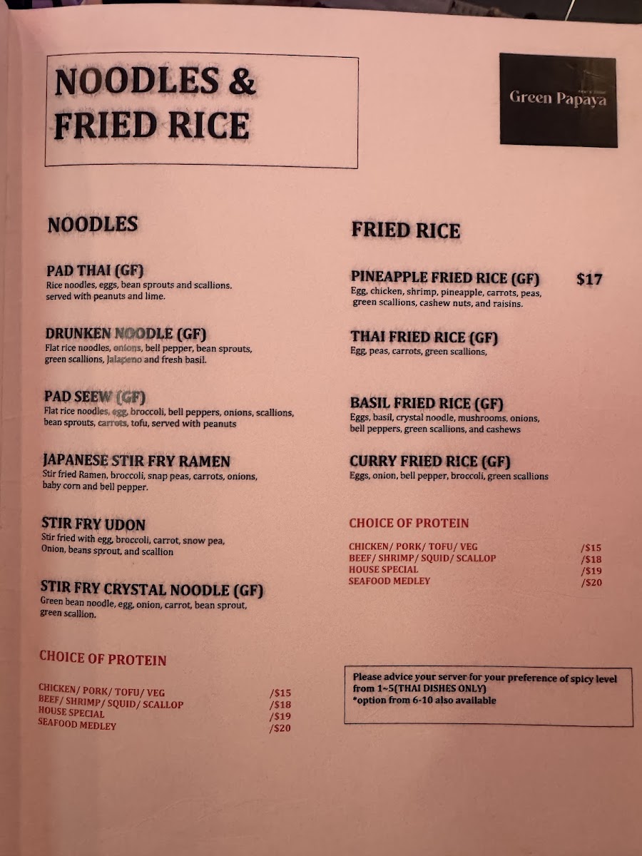 Menu Green Papaya Thai & Sushi (210 Location)-10