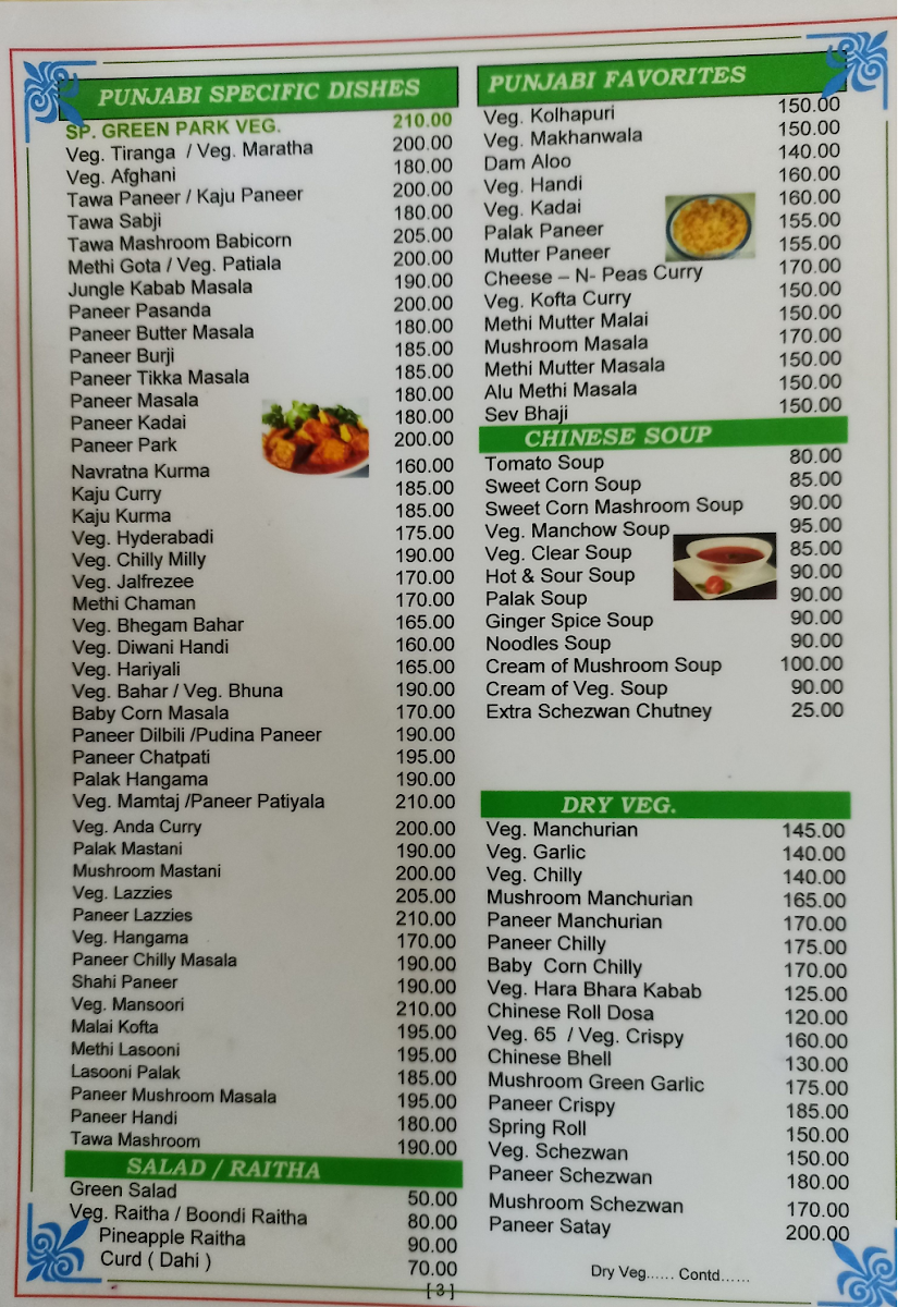Menu Green Park Hotel-1