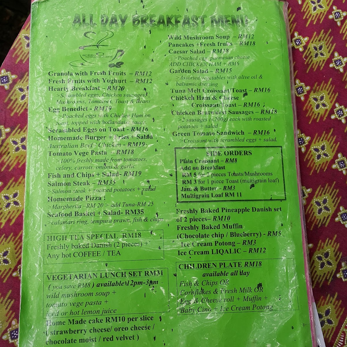 Menu Green Tomato Cafe-2