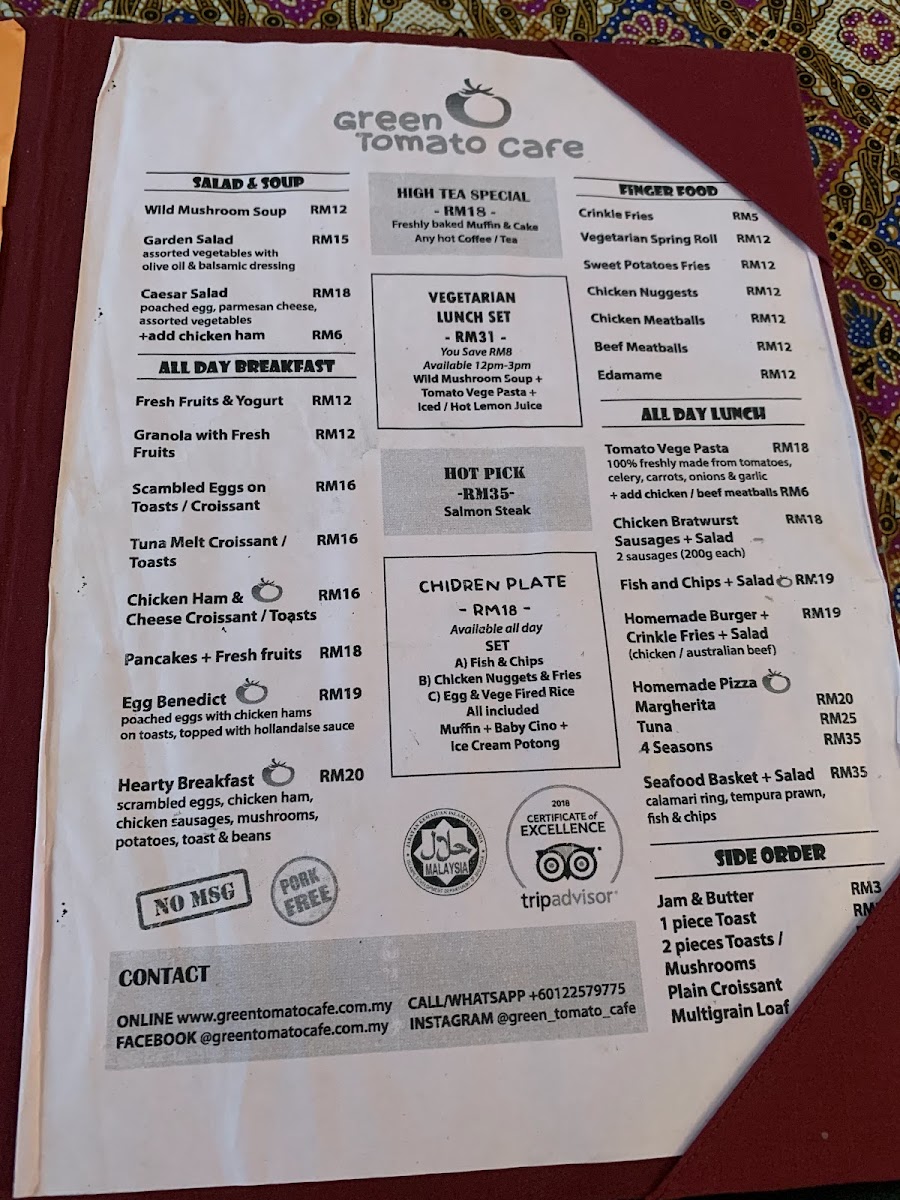 Menu Green Tomato Cafe-5