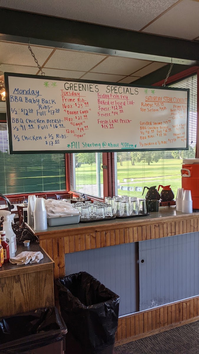 Menu Greenie's Clubhouse At Delbrook-1